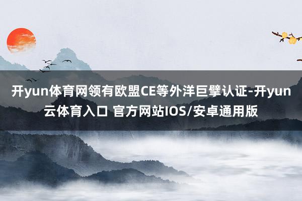 开yun体育网领有欧盟CE等外洋巨擘认证-开yun云体育入口 官方网站IOS/安卓通用版