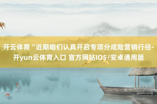 开云体育　　“近期咱们认真开启专项分成险营销行径-开yun云体育入口 官方网站IOS/安卓通用版