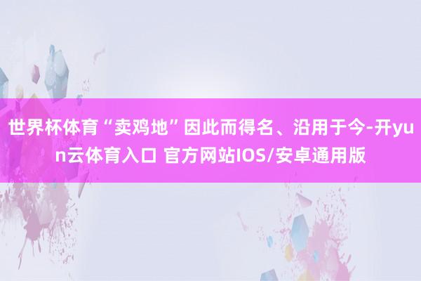 世界杯体育“卖鸡地”因此而得名、沿用于今-开yun云体育入口 官方网站IOS/安卓通用版