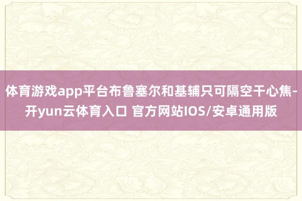 体育游戏app平台布鲁塞尔和基辅只可隔空干心焦-开yun云体育入口 官方网站IOS/安卓通用版
