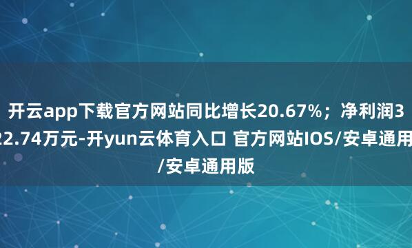 开云app下载官方网站同比增长20.67%；净利润3022.74万元-开yun云体育入口 官方网站IOS/安卓通用版