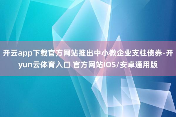 开云app下载官方网站推出中小微企业支柱债券-开yun云体育入口 官方网站IOS/安卓通用版
