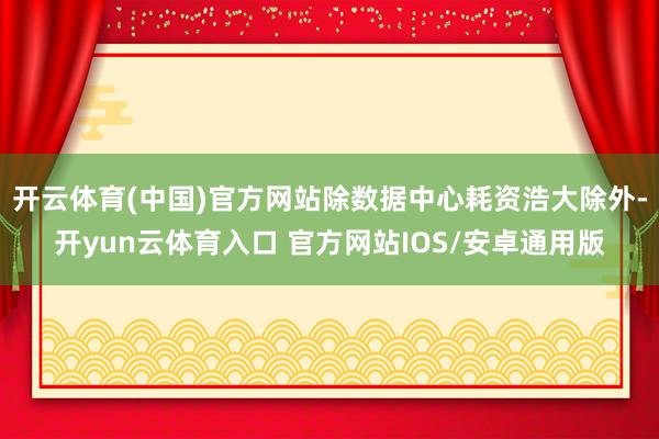 开云体育(中国)官方网站除数据中心耗资浩大除外-开yun云体育入口 官方网站IOS/安卓通用版